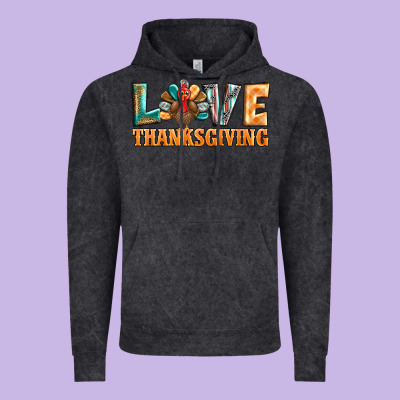 Love Thanksgiving Western Turkey Vintage Hoodie Designed By Barkaloodesign