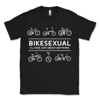 Black bikesexual   cyclist bicycle biking bike cycling t shirt tee gift Classic Tee - DesigneFamous
