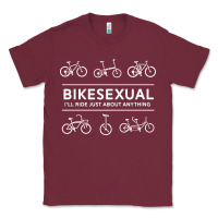 Burgundy bikesexual   cyclist bicycle biking bike cycling t shirt tee gift Classic Tee - DesigneFamous
