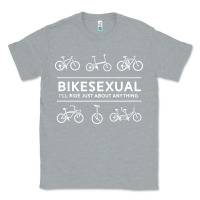 Heather Grey bikesexual   cyclist bicycle biking bike cycling t shirt tee gift Classic Tee - DesigneFamous