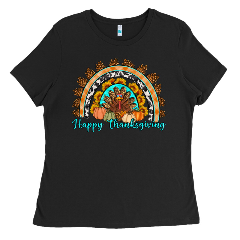 Happy Thanksgiving Rainbow Ladies Tee by Artiststas | Teevron