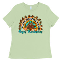 Matcha Happy thanksgiving rainbow Ladies Tee - Artiststas