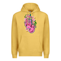 Antique Gold cancer boxing gloves with ribbon Premium Hoodie - AdoDesignShop