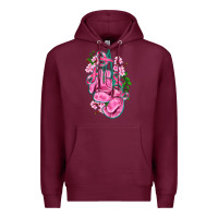 Burgundy cancer boxing gloves with ribbon Premium Hoodie - AdoDesignShop