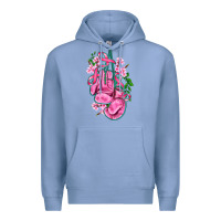 Colony Blue cancer boxing gloves with ribbon Premium Hoodie - AdoDesignShop