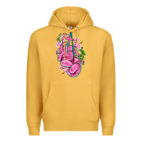 Mustard cancer boxing gloves with ribbon Premium Hoodie - AdoDesignShop