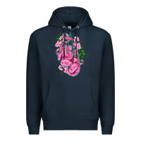 Navy cancer boxing gloves with ribbon Premium Hoodie - AdoDesignShop