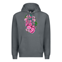 Rock cancer boxing gloves with ribbon Premium Hoodie - AdoDesignShop