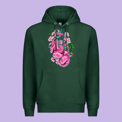 Cancer Boxing Gloves With Ribbon Premium Hoodie Designed By Adodesignshop