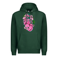 Sports Green cancer boxing gloves with ribbon Premium Hoodie - AdoDesignShop