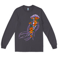 Smoke light purple jellyfish and floral Long Sleeve Tee - BarkalooDesign