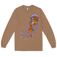 Toasted Coconut light purple jellyfish and floral Long Sleeve Tee - BarkalooDesign
