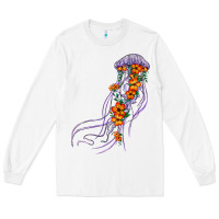 White light purple jellyfish and floral Long Sleeve Tee - BarkalooDesign