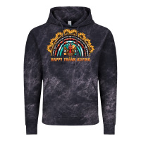 Cloud Black happy thanksgiving rainbow Vintage Hoodie - BarkalooDesign