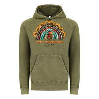 Vintage Olive happy thanksgiving rainbow Vintage Hoodie - BarkalooDesign