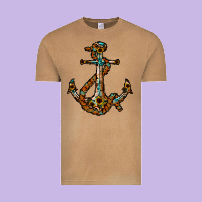 Western Anchor Vintage Tee Designed By Racoondesign