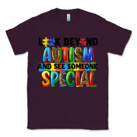 Plum look beyond autism and see someone special Classic Tee - FaDigitalArtStudio