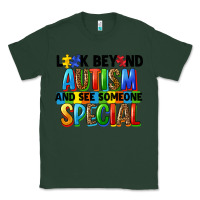 Sports Green look beyond autism and see someone special Classic Tee - FaDigitalArtStudio