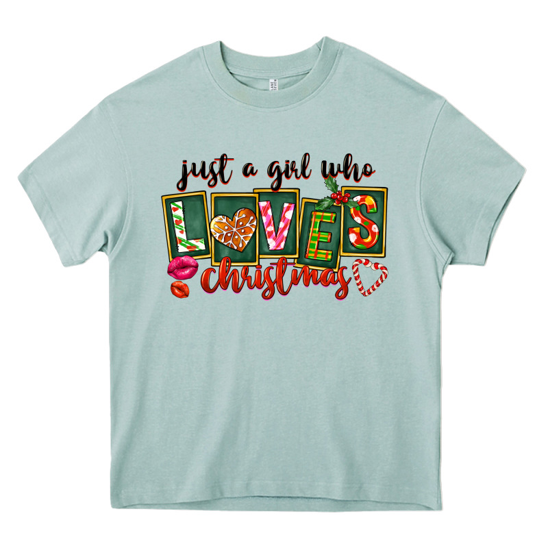 Just A Girl Who Loves Christmas Heavy Core Tee by FaDigitalArtStudio | Teevron