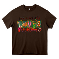 Chocolate Brown Just A Girl Who Loves Christmas Heavy Core Tee - FaDigitalArtStudio