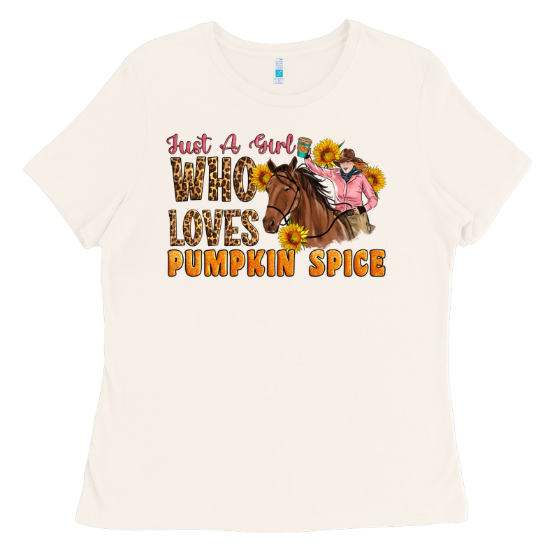 Just A Girl Who Loves Pumpkin Spice Cowgirl Ladies Tee by Artiststas | Teevron