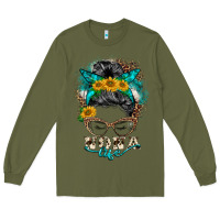 Army Green nona life messy bun Long Sleeve Tee - BarkalooDesign