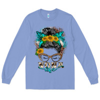 Colony Blue nona life messy bun Long Sleeve Tee - BarkalooDesign