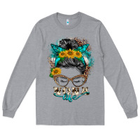 Heather Grey nona life messy bun Long Sleeve Tee - BarkalooDesign