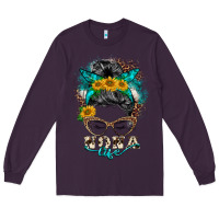 Plum nona life messy bun Long Sleeve Tee - BarkalooDesign