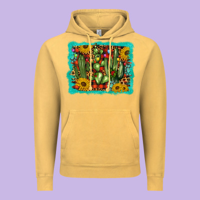 Cactus Christmas Vintage Hoodie Designed By Barkaloodesign