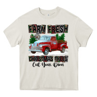 Cream Farm Fresh Christmas Trees Cut Your Own Heavy Core Tee - FaDigitalArtStudio