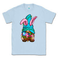 Dusty Blue Easter Wicker Basket Gnome Classic Tee - BundleAndBundleShop