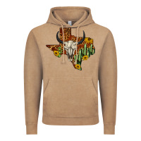 Vintage Coffee bull skull texas map western Vintage Hoodie - BarkalooDesign