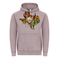 Vintage Zinc bull skull texas map western Vintage Hoodie - BarkalooDesign