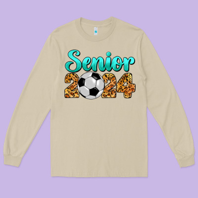 Soccer Senior 2024 Long Sleeve Tee Designed By Barkaloodesign