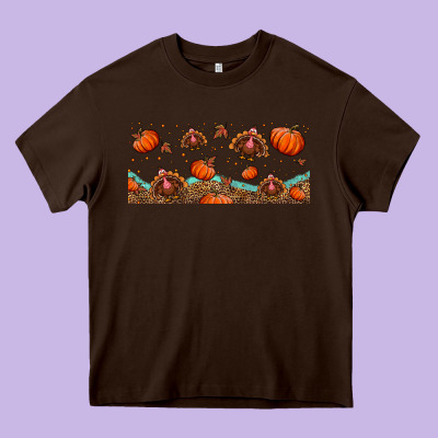 Turkey Thanksgiving Pumpkin Libbey Glass Heavy Core Tee Designed By Bundleandbundleshop