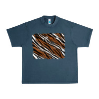Midnight Navy Tiger zebra background Urban Heavy Tee - RanaPortraitStore