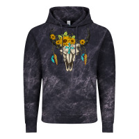 Cloud Black bull skull western Vintage Hoodie - BarkalooDesign