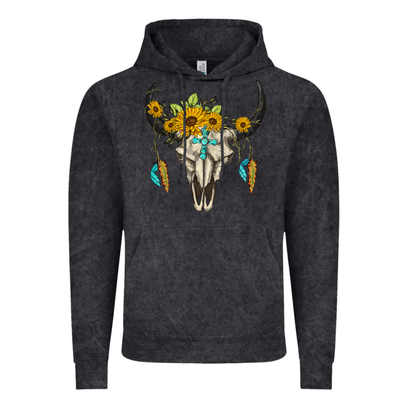 Bull Skull Western Vintage Hoodie by BarkalooDesign | Teevron