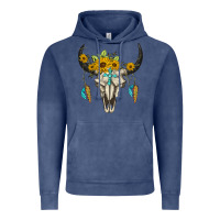 Vintage Denim bull skull western Vintage Hoodie - BarkalooDesign