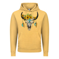 Vintage Mustard bull skull western Vintage Hoodie - BarkalooDesign