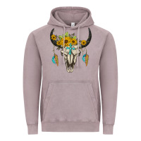 Vintage Zinc bull skull western Vintage Hoodie - BarkalooDesign