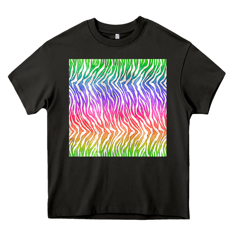 Watercolor Rainbow Tiger Seamless Pattern Heavy Core Tee by BundleAndBundleShop | Teevron