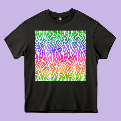 Watercolor Rainbow Tiger Seamless Pattern Heavy Core Tee Designed By Bundleandbundleshop