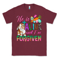 Burgundy He Is Alive And I'm Forgiven Classic Tee - BundleAndBundleShop