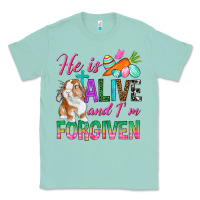 Seafoam He Is Alive And I'm Forgiven Classic Tee - BundleAndBundleShop