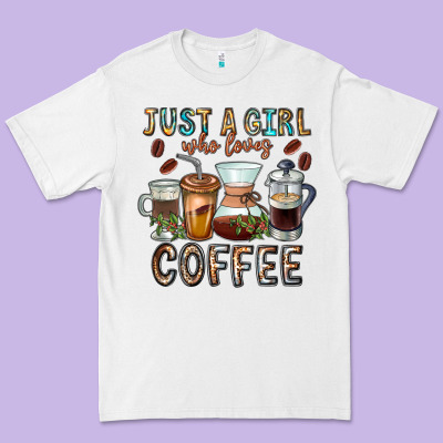 Just A Girl Who Loves Coffee Premium Tee Designed By Cowhidedigitalart