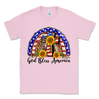Bubblegum Pink god bless america  rainbow Classic Tee - BarkalooDesign
