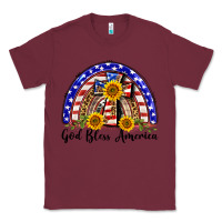 Burgundy god bless america  rainbow Classic Tee - BarkalooDesign
