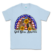 Dusty Blue god bless america  rainbow Classic Tee - BarkalooDesign